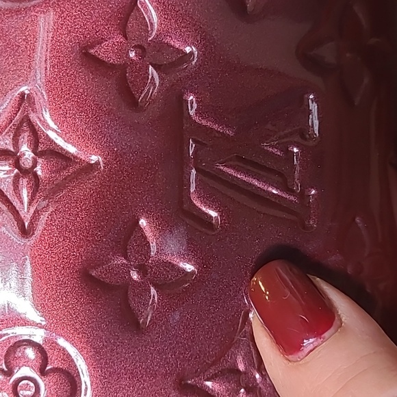 STUNNING louis vuitton Vernis leather plum wine red  zippy 4 card slots - Picture 4 of 16